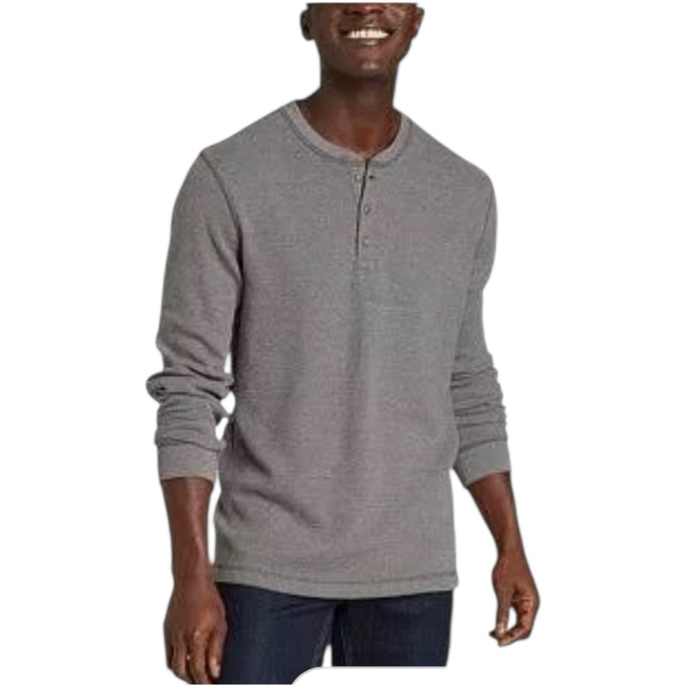Eddie Bauer Pullover Sweater Long Sleeve Henley Shirt Polyester